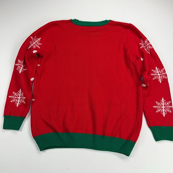 To Be Jolly Naughty/Nice Reversible Sequined Ugly Christmas Sweater NEW Size XL - Picture 9 of 13